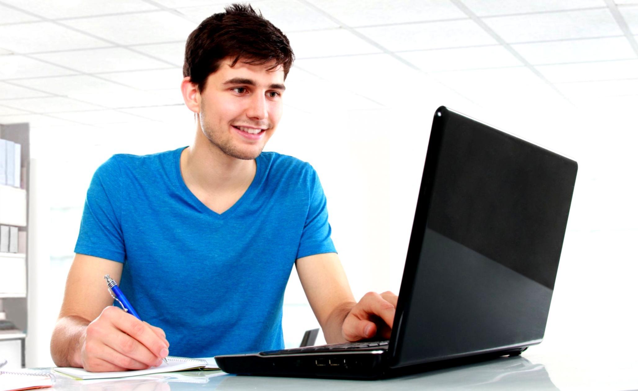 Student reviewing financial planning materials and budget tracking documents